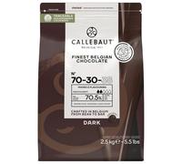 Callebaut 70-30-38 Finest Belgian Dark Chocolate Couverture Callets 70.5% Cocoa 2.5kg