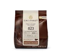 Callebaut 823 Premium Milk Chocolate Callets - 400g Bag - 33.6% Cocoa - Belgian Couverture Chocolate for Baking, Moulding & Melting