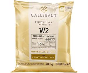 Callebaut N° W2 Finest 28% Belgian White Chocolate Couverture (Callets), 400g