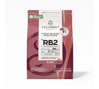 Callebaut Ruby Chocolate Callets RB2 - 4 x 2.5kg | Pink Couverture | 32.8% Cocoa | Pack of 4