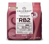 Callebaut Ruby Chocolate Callets RB2 400g | Intense Fruity Pink Chocolate | 32.8% Cocoa