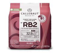 Callebaut Ruby Chocolate Callets RB2 400g | Intense Fruity Pink Chocolate | 32.8% Cocoa