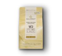 Callebaut W2 Premium Belgian White Chocolate Callets 28% - W2 Recipe - 1 kg Bag - Smooth Melting Couverture for Baking, Moulding & Enrobing