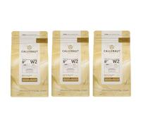 Callebaut W2 White Chocolate Chips (callets) - 3 x 1kg Bundle