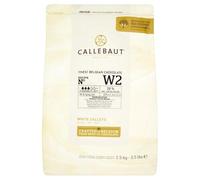 Callebauts W2 Belgian White Coverture Chocolate 2.5 KG Callets Melting Chocolate For Fountain (1x2.5kg)
