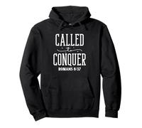 Called to Conquer Romans 8:37 Motivational Faith Design Pullover Hoodie
