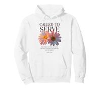 Called to Serve Christian Floral Bible Verse Flowers Pullover Hoodie
