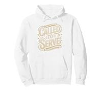 Called to Serve Vintage Distressed Text Design Pullover Hoodie