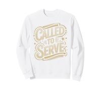 Called to Serve Vintage Distressed Text Design Sweatshirt