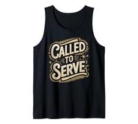 Called to Serve Vintage Distressed Text Design Tank Top