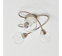 Callen Satin Nickel 3 Light Flush Ceiling Light Pagazzi Silver One Size