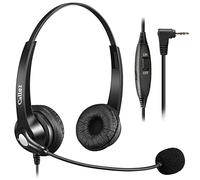 Callez 2.5mm Jack Phone Headset with Noise Cancelling Mic & Volume Controls | Office Telephone Headsets, Work for Panasonic KX-TGF320E Gigaset C430A Cisco SPA Polycom BT Diverse 7110 Cordless DECT Phones