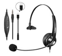 Callez Computer Headset, 3.5mm Mobile Phone Headset with Microphone Noise Cancelling, Wired USB-C Headphone for PC Laptop Mac iPhone Samsung Teams Zoom Home Office Business, In-line Controls