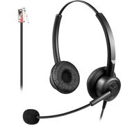 Callez RJ9 Phone Headsets for Office Phones with Noise Cancelling Mic, Corded Telephone Headset Compatible with Polycom VVX411 VVX410 VVX500 VVX501 Avaya Mitel ShoreTel BT Converse NEC Landline Phone