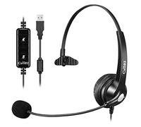 Callez USB Headset with Microphone for PC, Computer Headset with Microphone Noise Cancelling & Mute for Mac Laptop, Wired USB Headphones for Call Center Office Classroom Skype Zoom