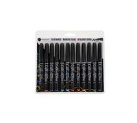 CALLICREATIVE Manuscript Broad 12 Pieces Markers with 3.6mm Italic Chisel nibs, Twelve Variety of Shades - Ideal for Exploring The Art of Hand Lettering, Multi-Colour, 185mm x 200mm x 26mm