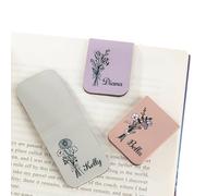 callie Custom Leather Magnetic Bookmark Clip with Birth Flower & Name, Birthday Gifts for Reading Lovers Women Men, 1 Pack
