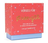 Callie Danielle Verses for Strength Bible Verse Cards with Display Stand, Scripture Cards for Encouragement & Hard Seasons, Christian Gift, 24 Verses, 3.5 x 3.5 Inch