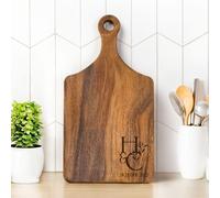 callie moment Personalised Chopping Board Wedding Gifts for The Couples - Custom Reversible Wood Engraved Cheese Board with Handle - Customized Anniversary Bridal Shower Gift