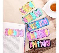 callie moment Personalised Magnetic Bookmark with Name - 2PCS Custom Coloured Letter Book Marks Clip - Gifts for Reading Women, Men, Book Lovers, Kids, Readers Accessories (Flower Heart)