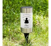 callie moment Personalized Angel Solar Lights for Cemetery, Custom Name & Date on Memorial Solar Garden Light, Garden Memorial Outdoor Grave Light for Loss of Loved Ones Memorial Sympathy Gift