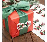 CALLIE Personalised Christmas Gifts Tags with Name, Santa Claus Elk Design Waterproof Label Stickers for Christmas Wrapping Paper Presents, Christmas Decorations Gift Decor for Family Friend
