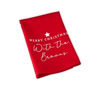 CALLIE Personalised Dinner Napkins for Restaurant Weddings Party Dinner Decoration | Merry Christmas Burgundy Cotton Reusable Table Decor Custom Name Icon for Family