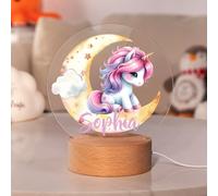 CALLIE Personalised Dreamy Moon Night Light | Acrylic Desk Lamp Custom Name Fantasy Beasts | Gift for Kids