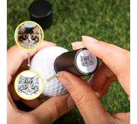 callie Personalized Golf Ball Stamp Personalized, Upload Dog Cat Pet Portrait Photo with Name on The Golf Ball Stamper with Metal Storage Box, Birthday Gift for Golf Players Pet Lovers