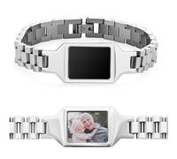 callie Personalized Picture Bracelet, Custom Heat Activated Photo Magic Bracelet with Text, Stainless Steel | Father's Day Memorial Jewelry Gifts for Men Dad Grandpa Husband
