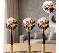 CALLIE Personalized Set of 3 Photo Dart Flights | Custom Photo 150 Micron Material dart flights | Set Dart Club Team Game Gift for Darts Enthusiasts Friends