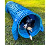 Callieway® Dog Agility Tunnel Professional Dog Tunnel Agility Device (Support Sandbags Already Included) (Sky Blue/Cyan, 4 m)