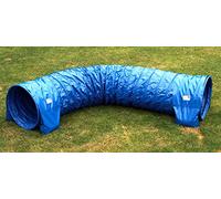 Callieway Professional Agility Tunnel/Dog Agility Pipe Tunnel „PROFI / 2ft Ø, 16.4ft length (UK Kennel Club conform) incl. 2 saddle bags (3m, Blue)