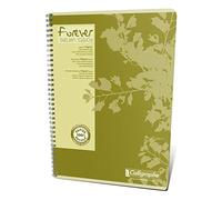 Calligraphe 17417C A Set of 5 Forever Red Spiral Notebooks - A4 21 x 29.7 cm - 180 Small Squares Pages - 100% Recycled Paper 70 g - Recycled Card Cover