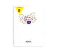Calligraphe 18797CPack Pack of 5 Colourless Stapled Research Notebooks (Clairefontaine) 24x32cm - 192 Plain White Pages - 70g White Paper Clear Polypro Cover
