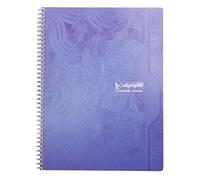 Calligraphe 560C Set of 5 Spiral Notebooks (a Clairefontaine Brand) - 24x32 cm - 180 Small Squares Pages - 70 g White Paper - Varnished Recycled Card Cover - Random Colours