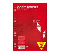 Calligraphe 5615AMZC Set of 2 Packs of Double Perforated Sheets in Film (a Clairefontaine Brand) - A4 21x29.7 cm - 200 Seyes Ruled Pages - 70 g Paper