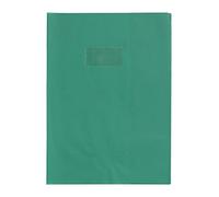 Calligraphe 72205C - Fir Green Grain Leather Notebook Protector - Size: A4 21x29.7 cm - 22/100th with Label Holder - PVC Opaque - Manufactured in France