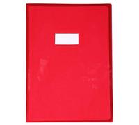 Calligraphe 73203C - One Red Cristalux Notebook Protector - A4 21x29.7 cm - 22/100th with Label Holder - Smooth Transparent PVC - Manufactured in France
