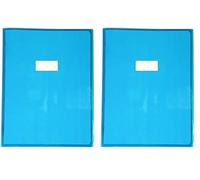 Calligraphe 73402C A Cristalux Blue Notebook Protector - 24x32 cm - 22/100th with Label Holder - Smooth Transparent PVC (Pack of 2)