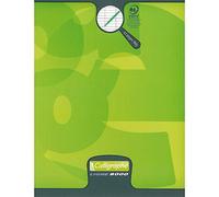 Calligrapher 108703C A Stapled Writing Notebook Anise Green (a Clairefontaine Brand) - 17x22 cm - 32 Seyes Ruled Pages 3 mm Enlarged 12/12 - White Paper 90 g