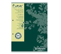 Calligrapher 17818C Set of 5 Forever Wide Side Glued Course pads - A4 21x29.7cm - 200 Lined Pages with Margin - 100% Recycled Paper 70 g - Random Colours