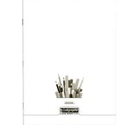 Calligrapher 18155C Clear+C150 Stapled Drawing Notebook (Clairefontaine Brand) 24x32cm - 96 Plain White Pages - 120g Drawing Paper - Transparent Polypro Cover