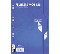 Calligrapher 2676AMZC A Pack of 2 Packages of Perforated Copies: 200 Pages MOBILE SHEETS 80g + 200 Pages DOUBLE COPIES 70g - A4 21x29,7 cm - Large Squares