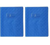 Calligrapher 72012C Blue Grain Diamond Notebook Protector - 17x22 cm - 18/100th with Label Holder - Opaque PVC (Pack of 2)