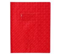 Calligrapher 72013C A Red Diamond Grain Notebook Protector - Dimensions: 17 x 22 cm - 18/100th with Label Holder - Opaque PVC - Manufactured in France