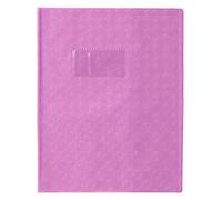 Calligrapher 72016C - A Grain Purple Diamond Notebook Cover - Dimensions: 17 x 22 cm - 18/100th with Label Holder - Opaque PVC - Manufactured in France