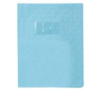 Calligrapher 72022C - Light Blue Diamond Grain Notebook Protector - Dimensions: 17x22 cm - 18/100th with Label Holder - Opaque PVC - Manufactured in France