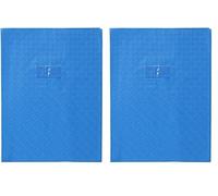 Calligrapher 72412C Blue Grain Diamond Notebook Protector - 24x32 cm - 18/100th with Label Holder - Opaque PVC (Pack of 2)