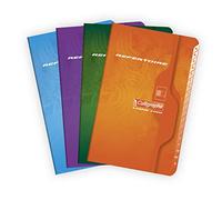 Calligrapher 821C A Stapled Directory (Clairefontaine) - 9x14 cm - 96 Small Squares Pages - 70 g White Paper - Varnished Recycled Card Cover - Random Colour